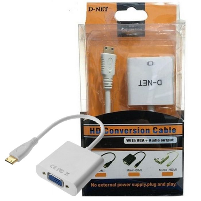 تبدیل دی نت MINIHDMI به VGA صدا دار D-NET